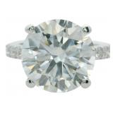 14kt Gold 7.26 ct Round VS Lab Diamond Ring