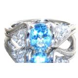 Oval 2.10 ct Blue Topaz Dinner Ring