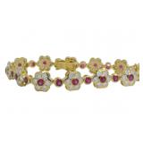 Elegant 15.36 ct Ruby & Diamond Bracelet