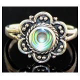 Vintage Style Natural Abalone Dinner Ring