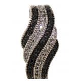 Black & White Diamond Accented Wave Pendant