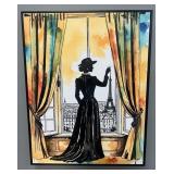 Chanel Gazing Over Paris Hand Highlighted Framed