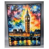Big Ben Clock Tower Hand Highlight Floating Frame