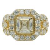 14kt Gold 3.16 ct Asscher Cut VS Lab Diamond Ring