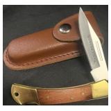 WINCHESTER WOOD LOCKBACK FOLDING KNIFE- LARGE