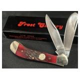 Frost Cutlery Red Picked Bone Pocket Knife