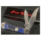 Frost Cutlery Dark Blue Jigged Bone Copperhead