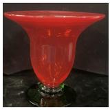 6 ' Ruby Red Emerald Green Vase