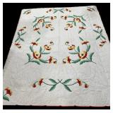 Vintage Hand Stitched Poppy Quilt