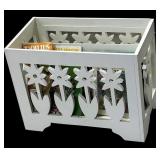 Wood Magazine Rack w' Crochet Magazines