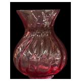Heavy Pilgrim Glass Cranberry Vase