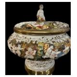 Capodimonte Italian Compote w' Lid (12 ' x 13 ')