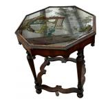 Oriental Designed Mirror Top Octagonal Table