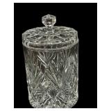 Heavy Crystal Biscuit Jar w' Lid