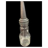 Glass Motor Oil Bottle W' Metal Spout