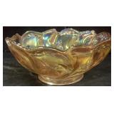 Amber Carnival Glass Bowl