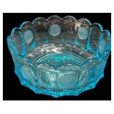 Blue Fostoria Coin Glass Bowl