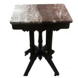 Victorian Eastlake Antique Marble Top Walnut Table