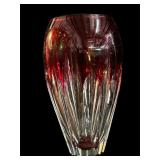 Ruby Cut To Clear Vase