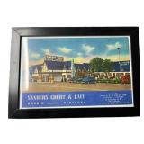 Vintage Framed 1950's Sanders Court  KFC  Postcard