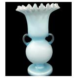 Beautiful Blue Fenton Satin Vase