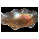Jeanette Glass Iris Pattern Carnival Bowl