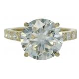 14kt Gold 4.32 ct Round Lab Diamond Ring