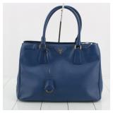 Prada Saffiano Triangle Plate Handbag