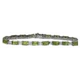Genuine 17.50 ct Emerald Cut Peridot Bracelet