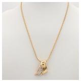 Yves Saint Laurent Rhinestone Ribbon Necklace