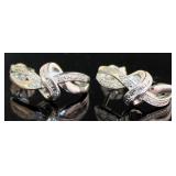 Elegant Natural Diamond Ribbon Earrings