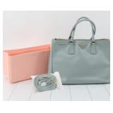 Prada Saffiano Triangle Plate 2Way Bag