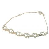 Gorgeous Diamond Accented Hearts Bracelet