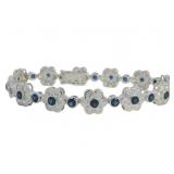 Elegant 15.36 ct Sapphire & Diamond Bracelet