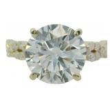 14kt Gold 4.31 ct Round Lab Diamond Ring