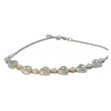 Elegant Two Tone Diamond Accented Heart Bracelet
