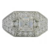 14kt Gold 2.35 ct Asscher Cut Lab Diamond Ring