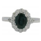 Natural 1.40 ct Sapphire & VS Lab Diamond Ring