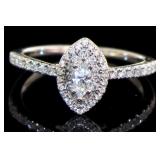 14kt Gold Marquise Cut 1/2 ct Diamond Ring