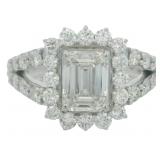 14kt Gold 2.79 ct Emerald Cut VS Lab Diamond Ring