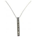 10kt Gold .20 ct Baguette Diamond 18' Necklace