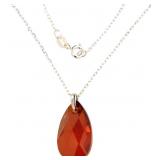 Swarovski Pear Cut Fire Orange Necklace
