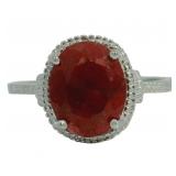 Oval 3.80 ct Natural Ruby & Diamond Ring