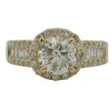 14k Gold 1.75 ct Round Natural Diamond Ring