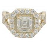 14kt Gold 3.10 ct Asscher Cut VS Lab Diamond Ring