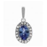 Oval 1.50 ct Natural Tanzanite Halo Necklace