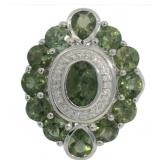 Natural 2.66 ct Green Tourmaline Cocktail Ring