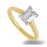 14kt Gold 1.65 ct Emerald Cut Lab Diamond Ring