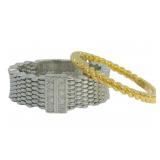 Modern Two Tone Natural Diamond 2 pc Wedding Set