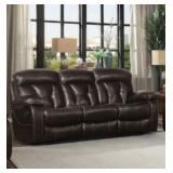 Home Elegance DBL REC Sofa w/Drop Down Table